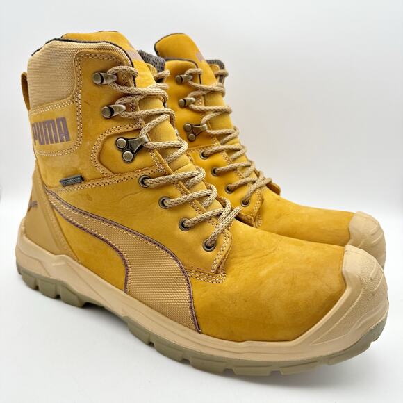 PUMA Mens Conquest SR Scuff Cap Composite Toe Work Boots US 13 Wheat Leather GUC - Picture 4 of 13